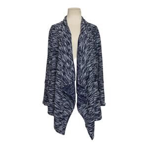 Caslon marbled black long sleeves open front cardigan size M